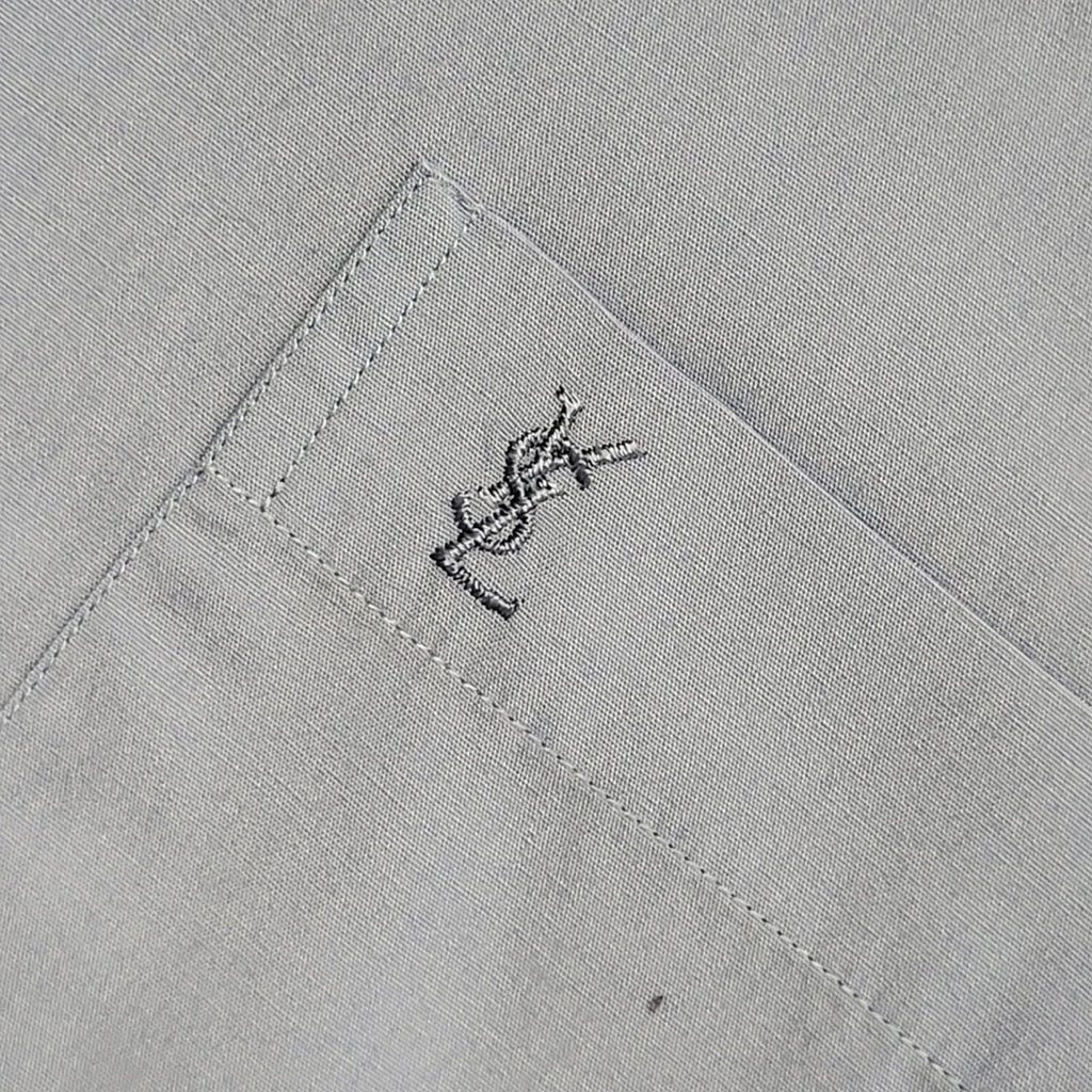 Yves Saint Laurent Vintage 90s Blue Long Sleeve Shirt Uk Men's Size XL