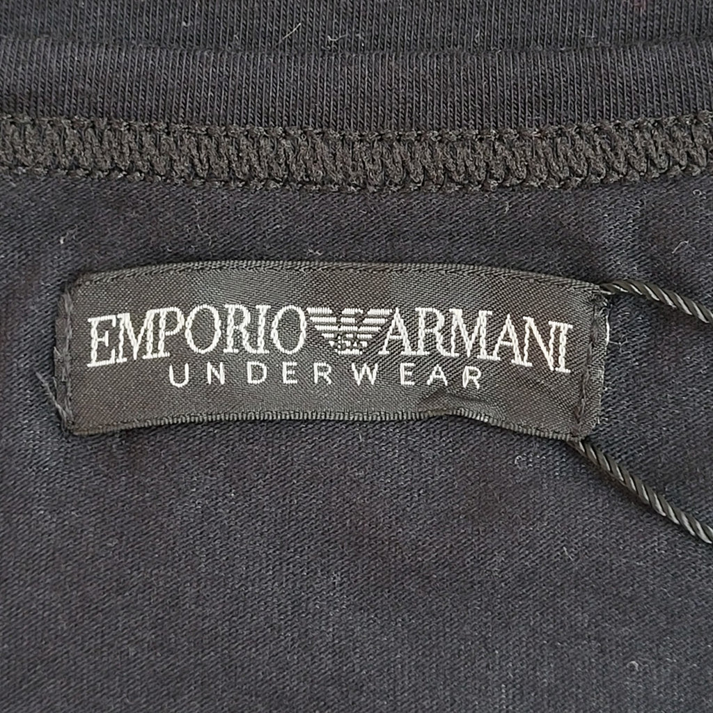 Emporio Armani Black Y2k Cotton Double Stitch T-Shirt Uk Women's Size L Bnwt