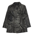 Milan Leather 90s Vintage Black Button Leather Jacket Uk Women's Size 14