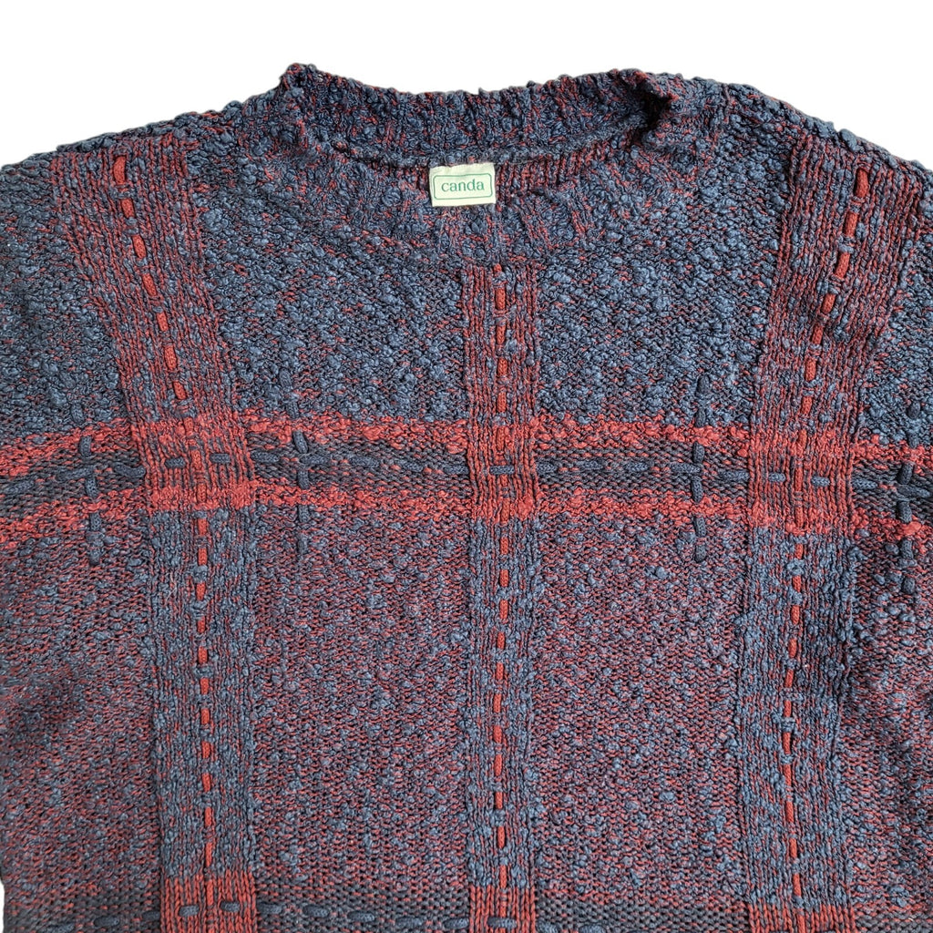 C&A Vintage 90's Blue & Red Round Neck Jumper UK Women's Size XL