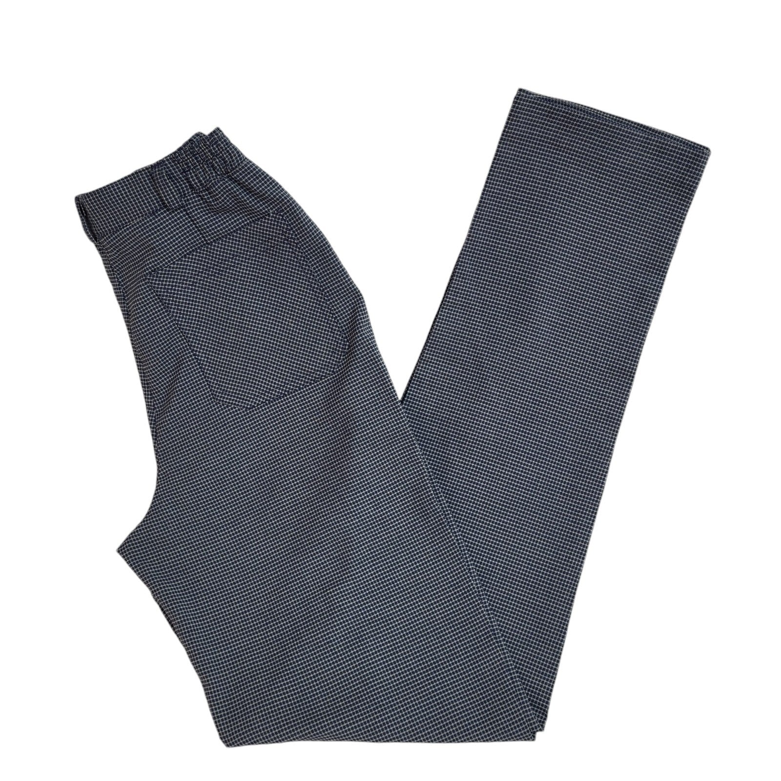 DL Sport 90s Vintage Blue Check Dress Trousers Uk Women's 8 W26 L32 Bnwt