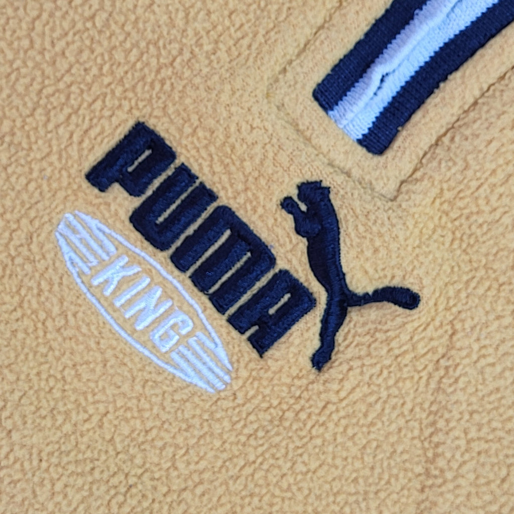 Puma Vintage 90's Yellow 1/4 Zip Fleece Base Layer Uk Men's UK Size Small