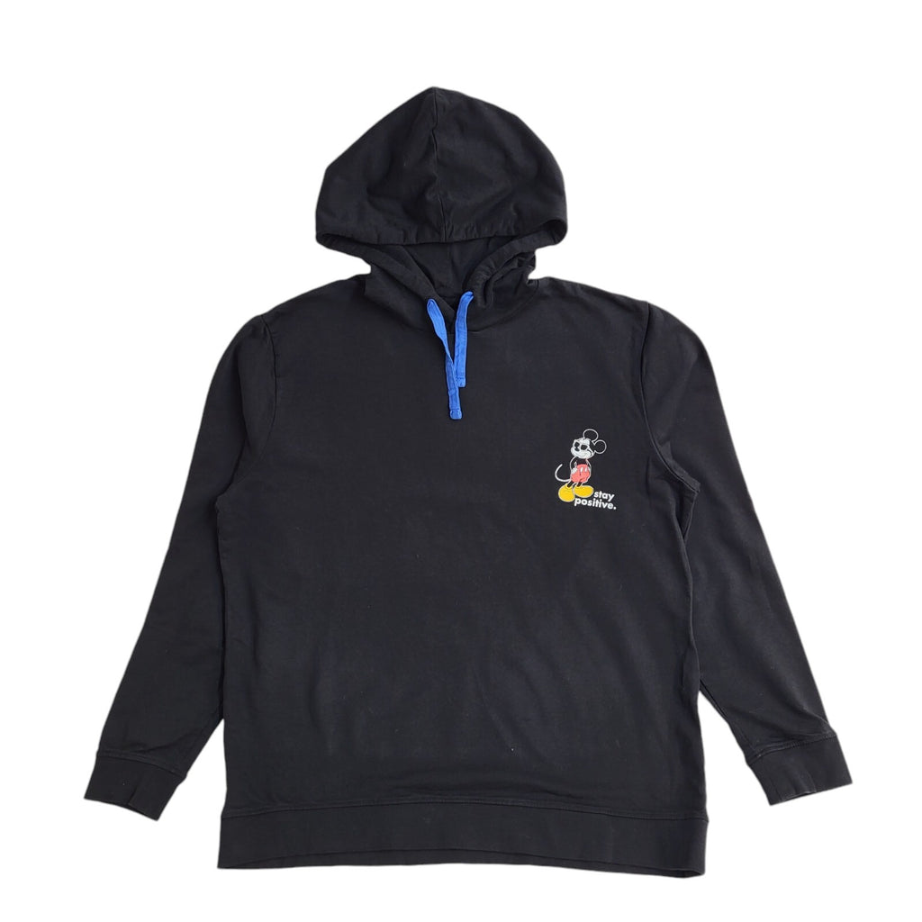 Mickey & Friends Black Pullover Over-sized Sweatshirt Hoodie UK Women's Size XL