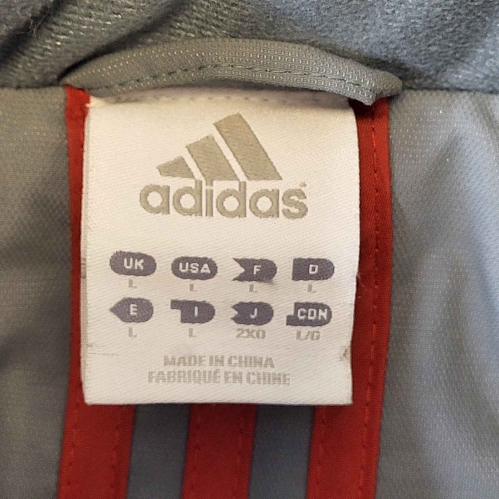 Adidas Y2K Vintage Red & Grey Zip Up Sports Jacket Men's Size Large