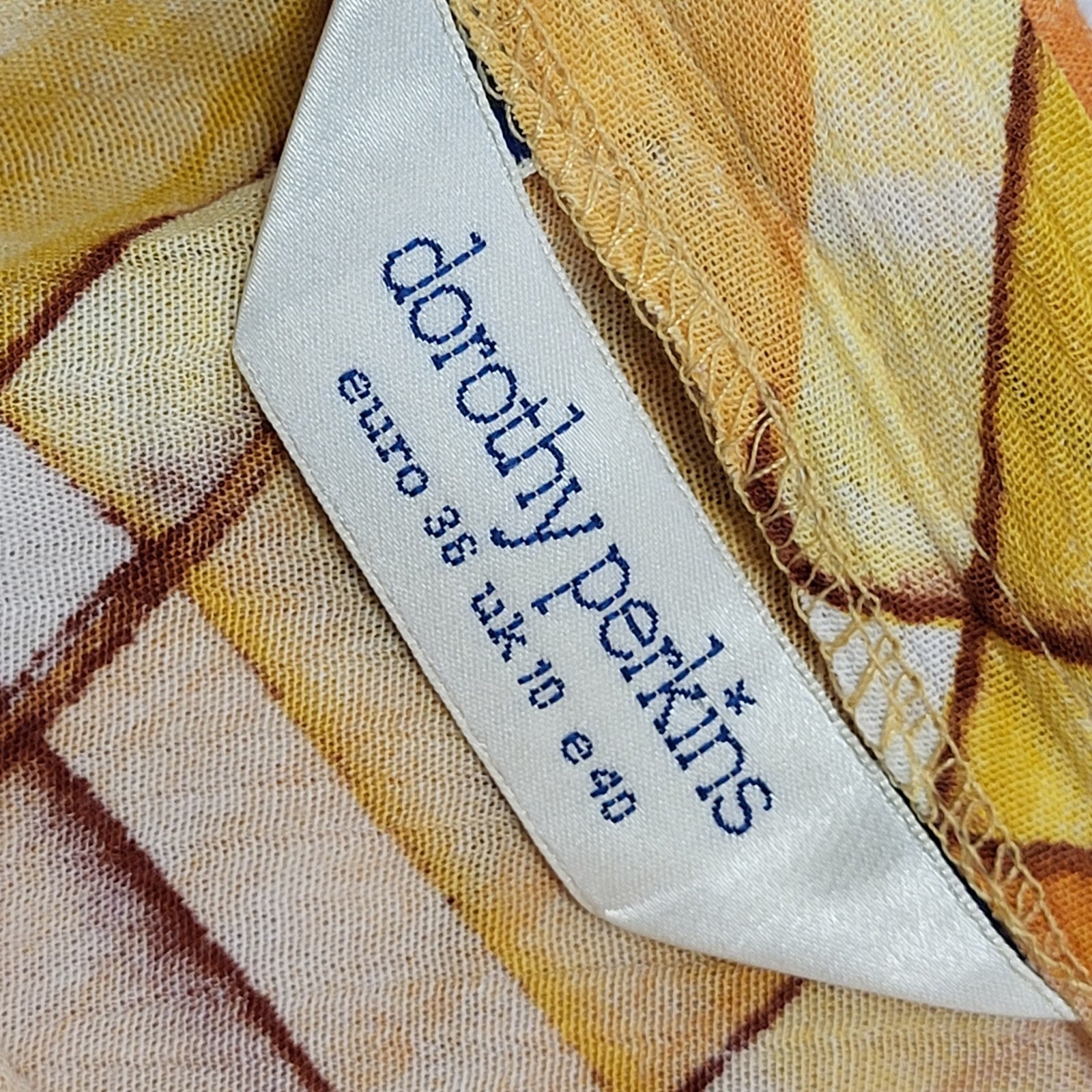 Dorothy Perkins Vintage 90's Orange & Yellow Argyle Maxi Skirt Womens UK Size 10