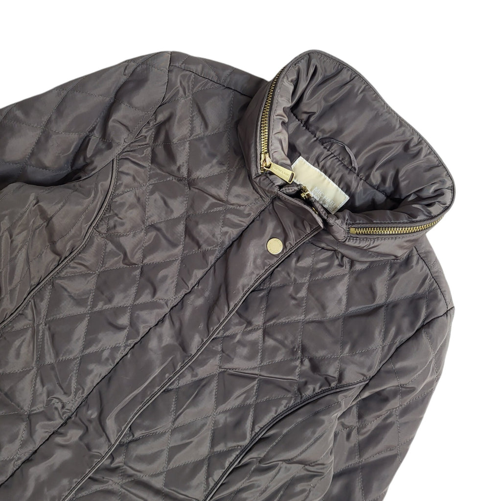 Michael Kors Vintage Y2k Grey Quilted Coat Uk Women's UK Small