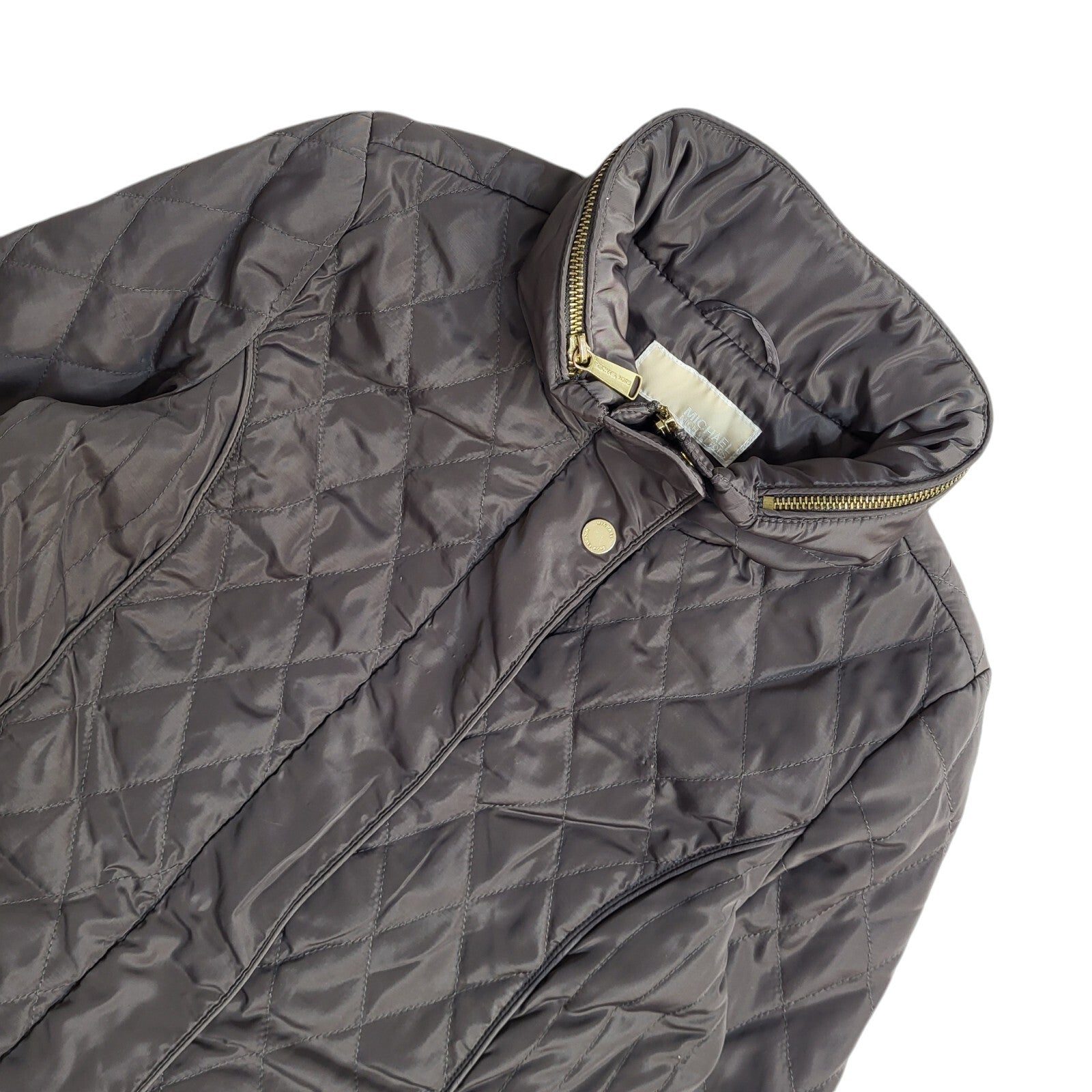 Michael Kors Vintage Y2k Grey Quilted Coat Uk Women's UK Small