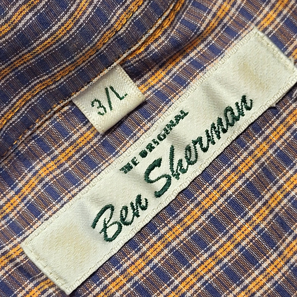 Ben Sherman Vintage 90's Purple Check Long Sleeve Shirt Men's UK L