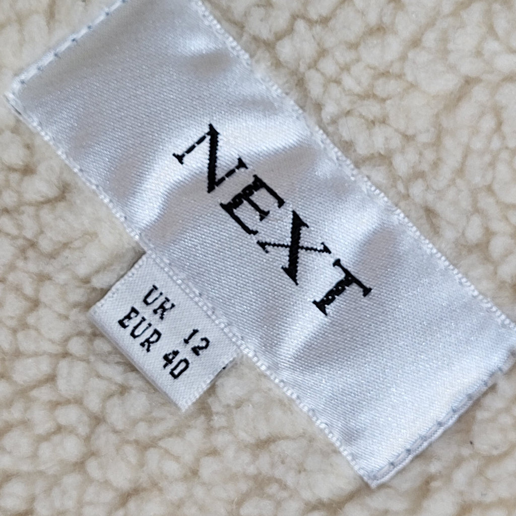 Next Vintage 90s Cream Fleece Zipped Jacket Uk Women's Size 12
