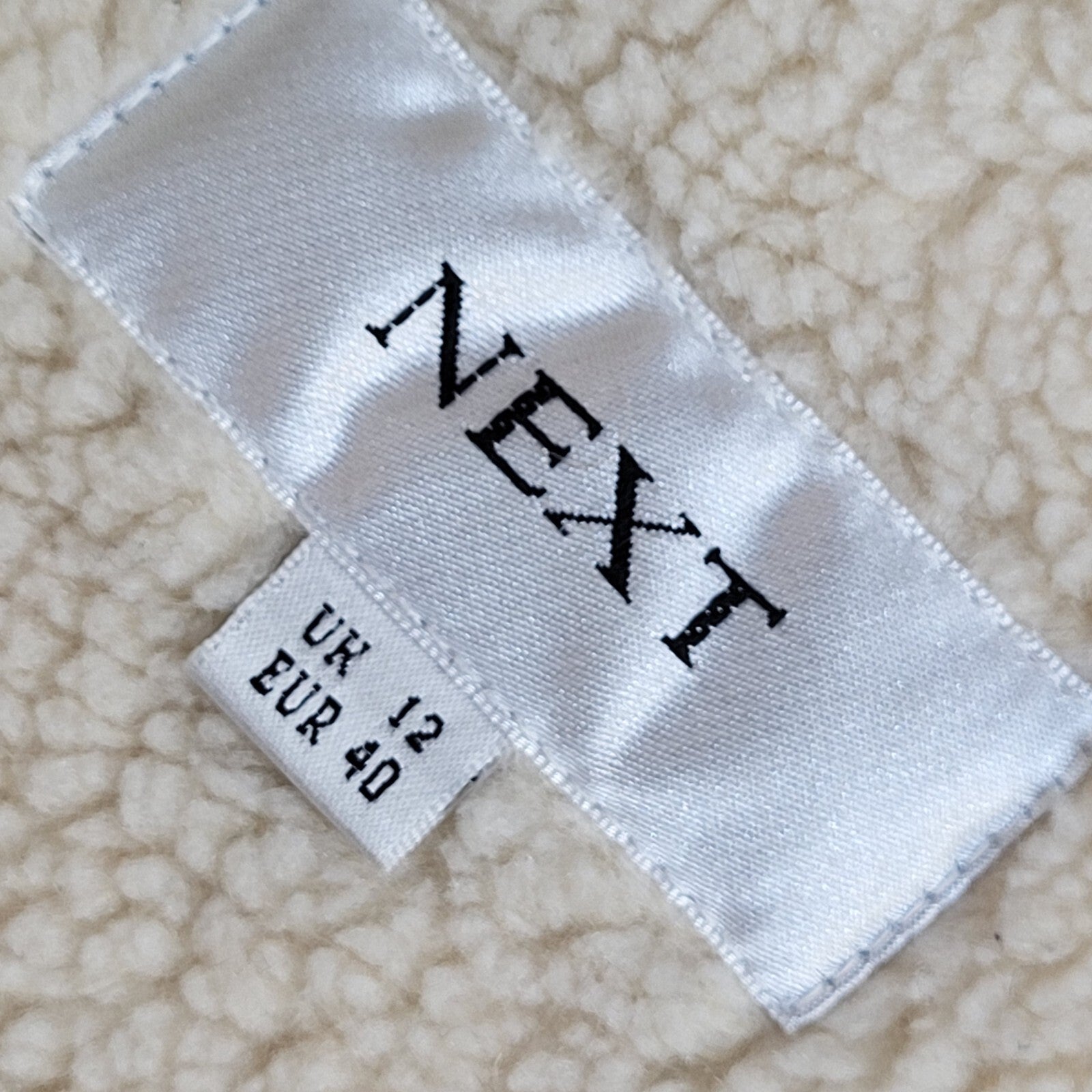 Next Vintage 90s Cream Fleece Zipped Jacket Uk Women's Size 12