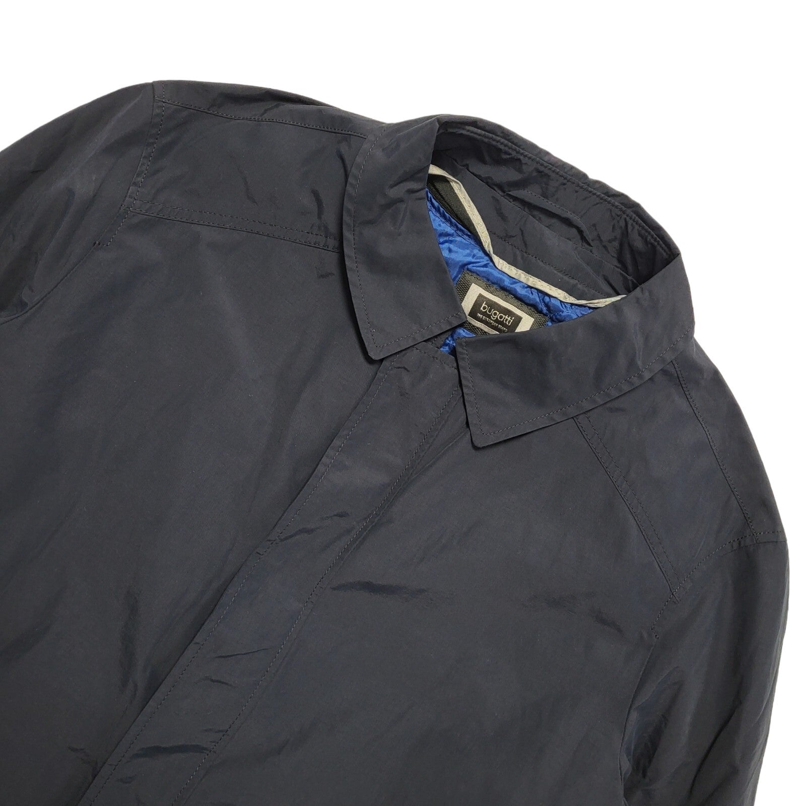 Bugatti Navy Blue Zip & Snap Coat Uk Men's Size Large