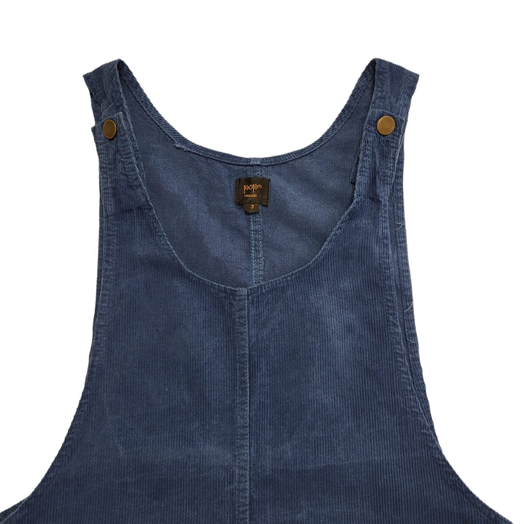 Pop Y2K Dark Blue Sleeveless Corduroy Dress Uk Women's  Size 16 W34-38
