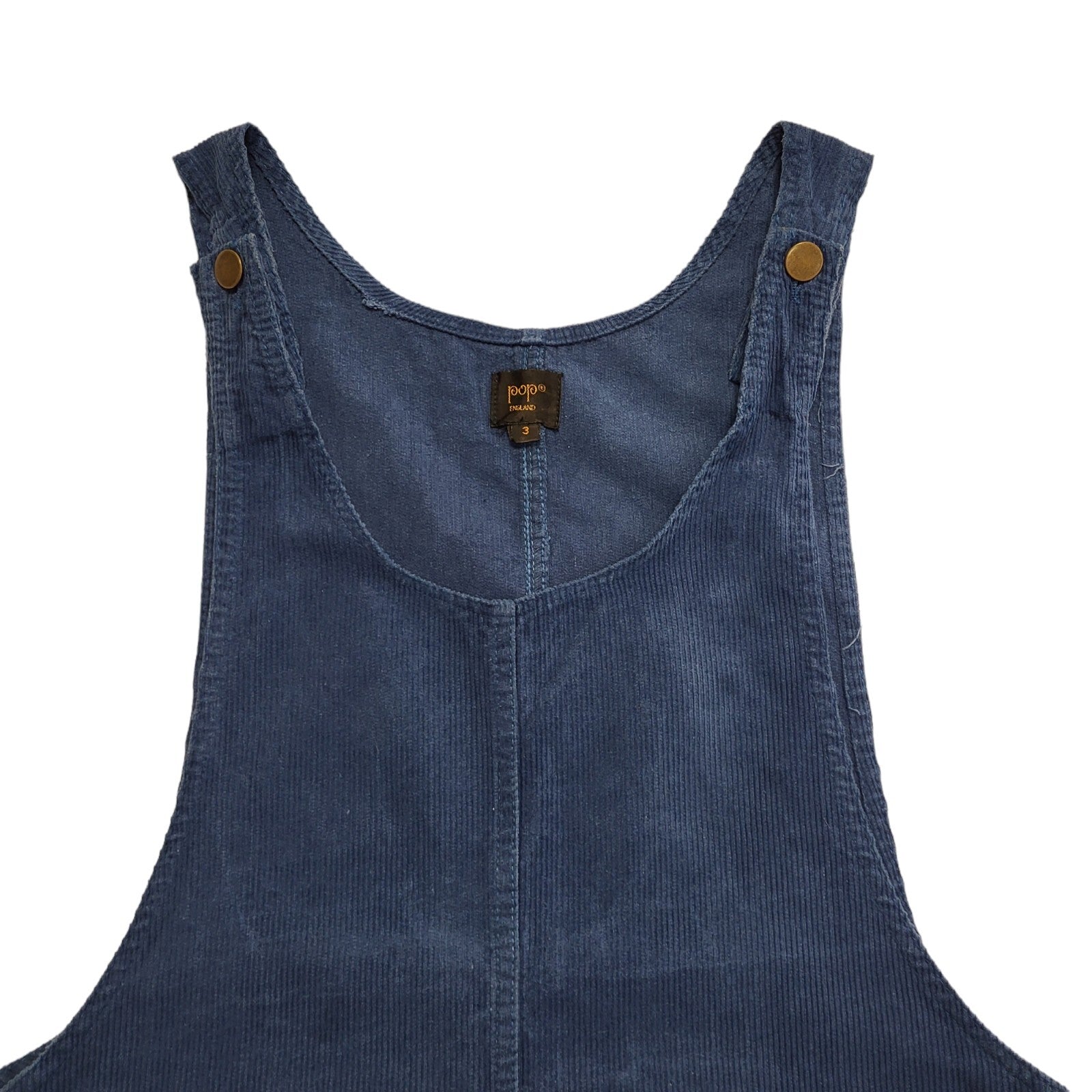 Pop Y2K Dark Blue Sleeveless Corduroy Dress Uk Women's  Size 16 W34-38