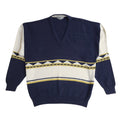 Peter Gribby Vintage 90's Blue & White Jumper UK Men's Size Large