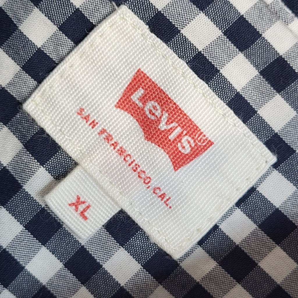Levi's  Blue & White Checked Modern Long Sleeve Shirt UK Men's Size XL