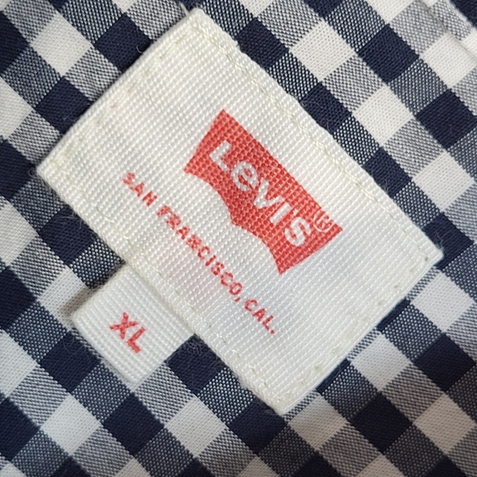 Levi's  Blue & White Checked Modern Long Sleeve Shirt UK Men's Size XL