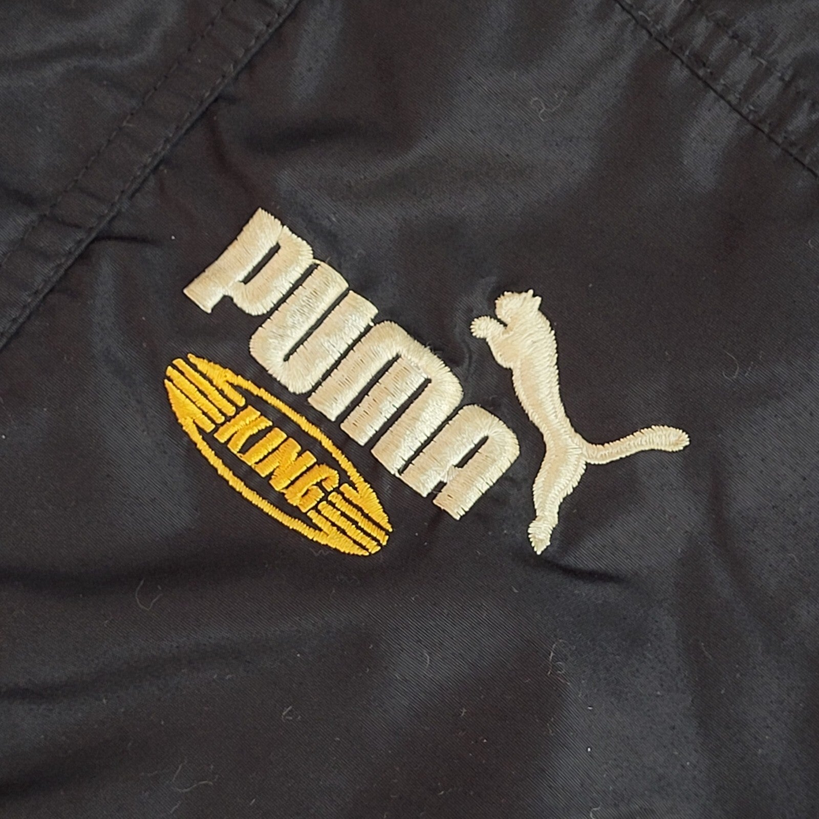 Puma King Vintage Y2k Black Zip & Snap Sports Jacket UK Men's Size Small