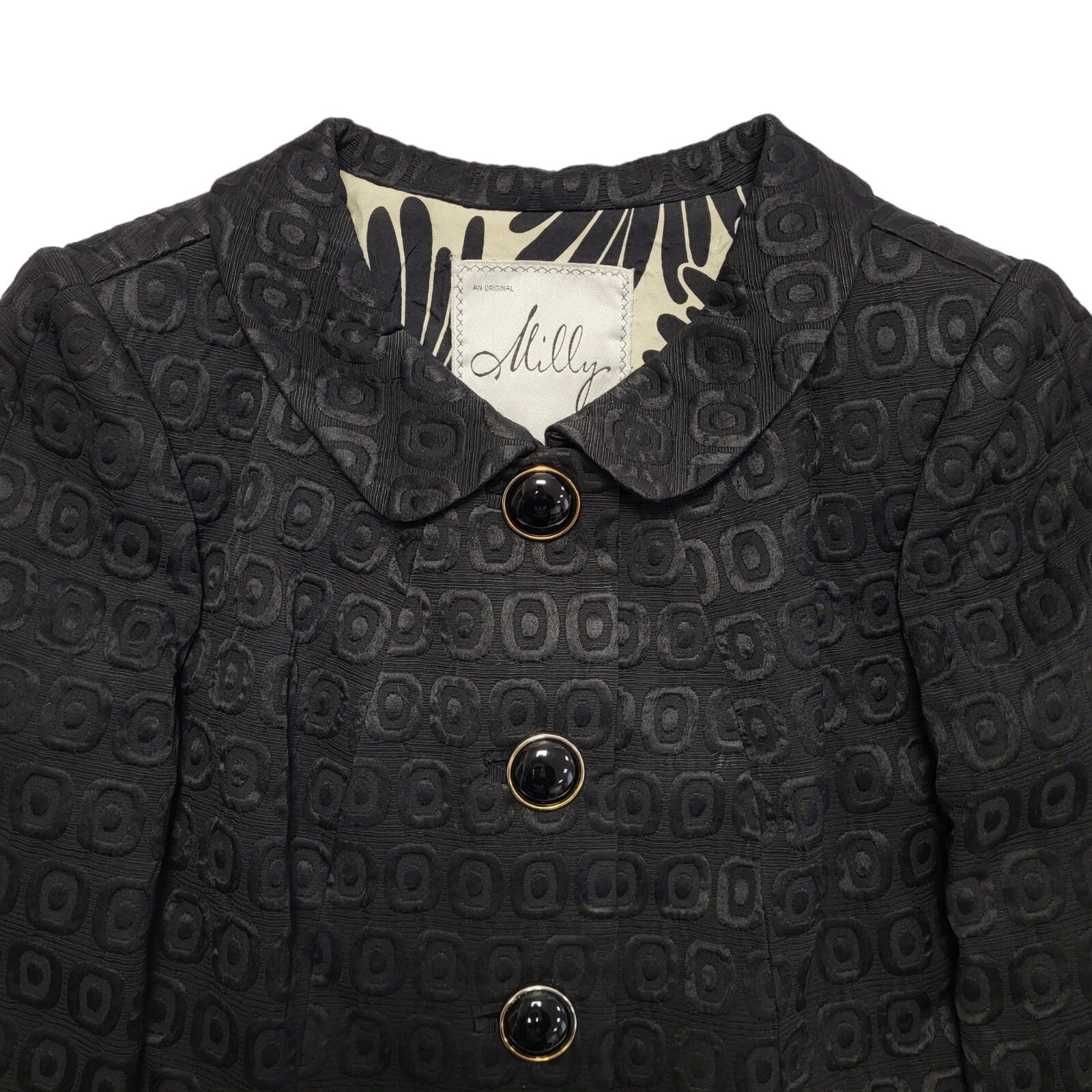 Milly 90s Vintage Black Button Casual Jacket Uk Women's Size 6