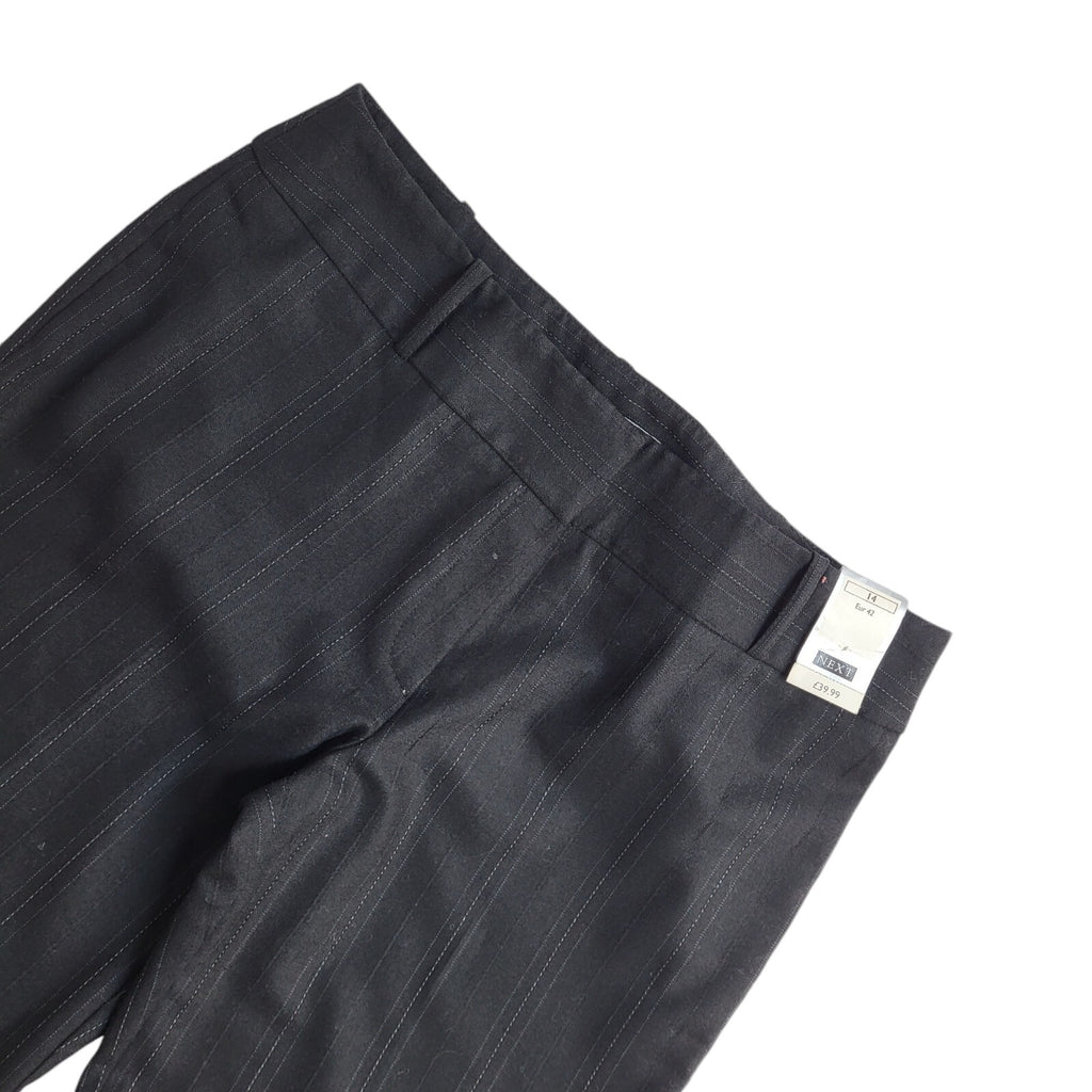 Next Vintage 90's Black Striped Flared Trousers BNWT UK Women's Size 14 W33 L28