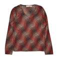 Style 90s Vintage Red Abstract Long Sleeve Top Women's Size S Eu 36