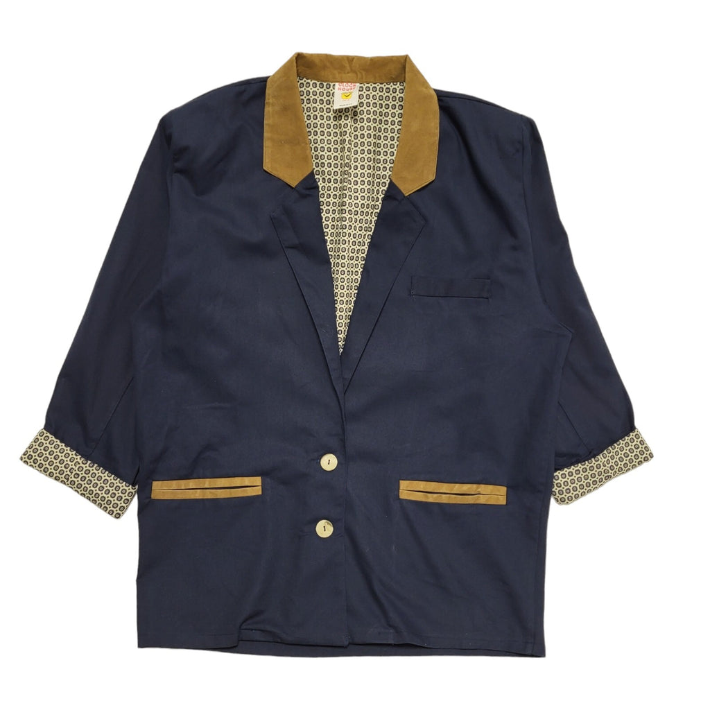 Clock House 90s Vintage Navy Blue Button Casual Jacket Uk Women's Size 10/12