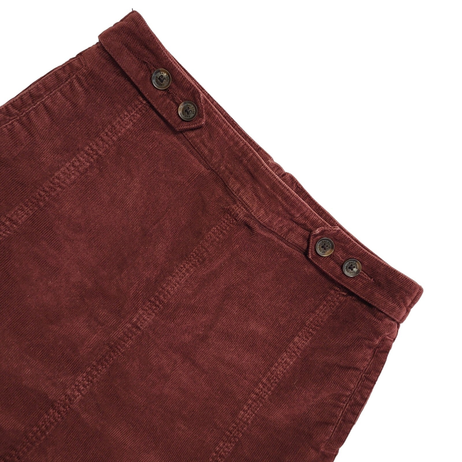 Fat Face Burgundy Corduroy Skirt Vintage Y2K Womens UK Size 12 W30