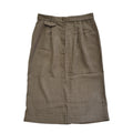 St Michael Vintage 80's Brown Checked Hi Waist Midi Skirt Womens UK Size 16 W32