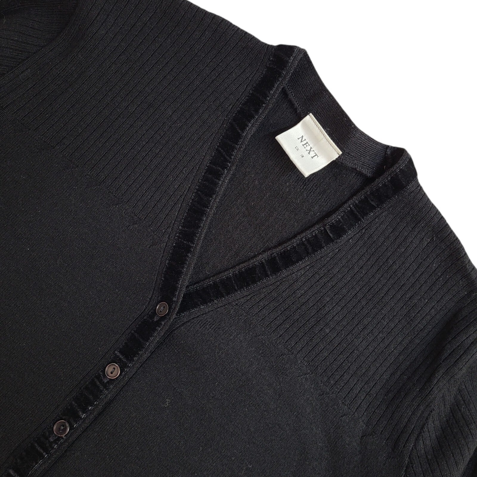 Next Vintage 90's Black Button Cardigan UK Women's Size 16