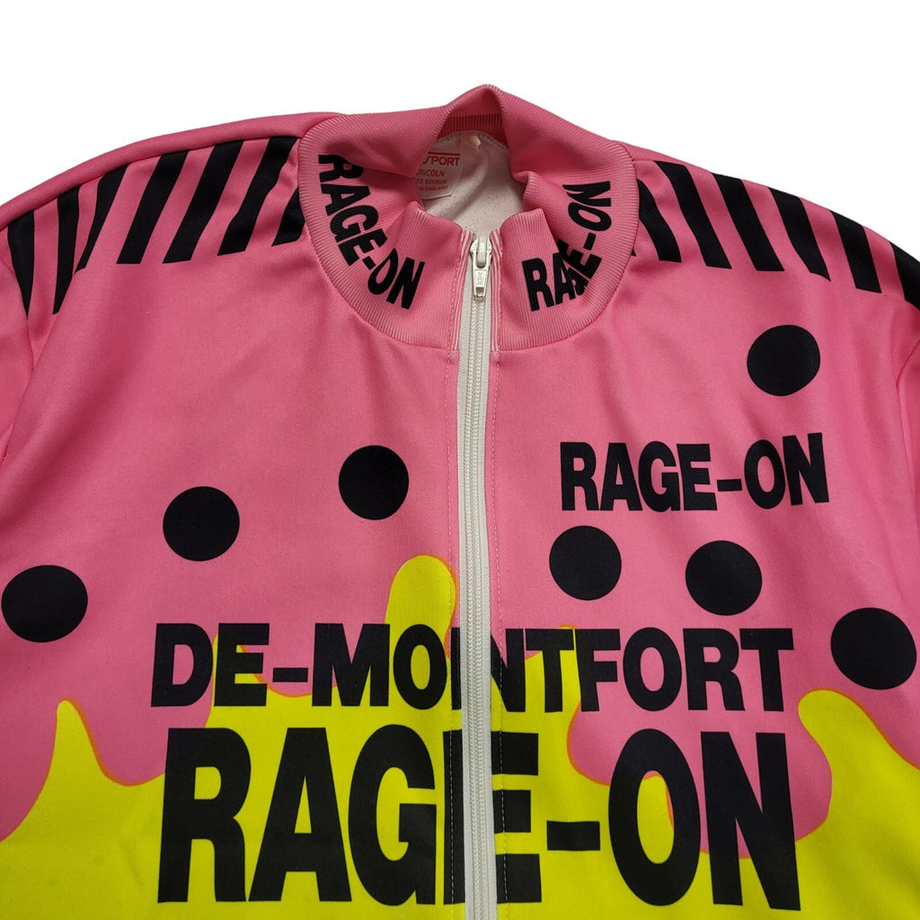Rage-On 90s Vintage Blue Pink Polyester Cycling Jersey Men's Size Medium