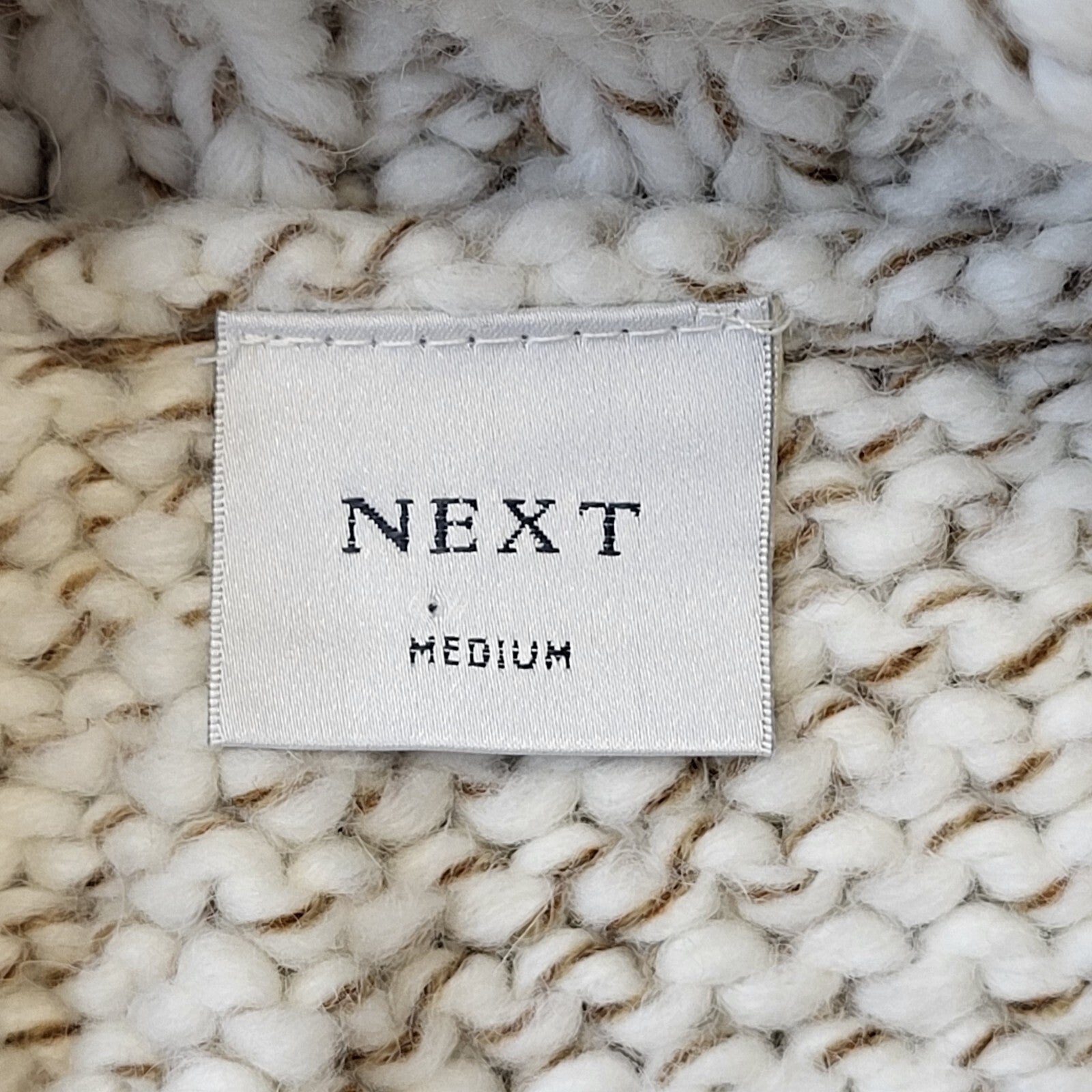 Next 90s Vintage Cream Long Toggle Cardigan Women's Size M Eu 38