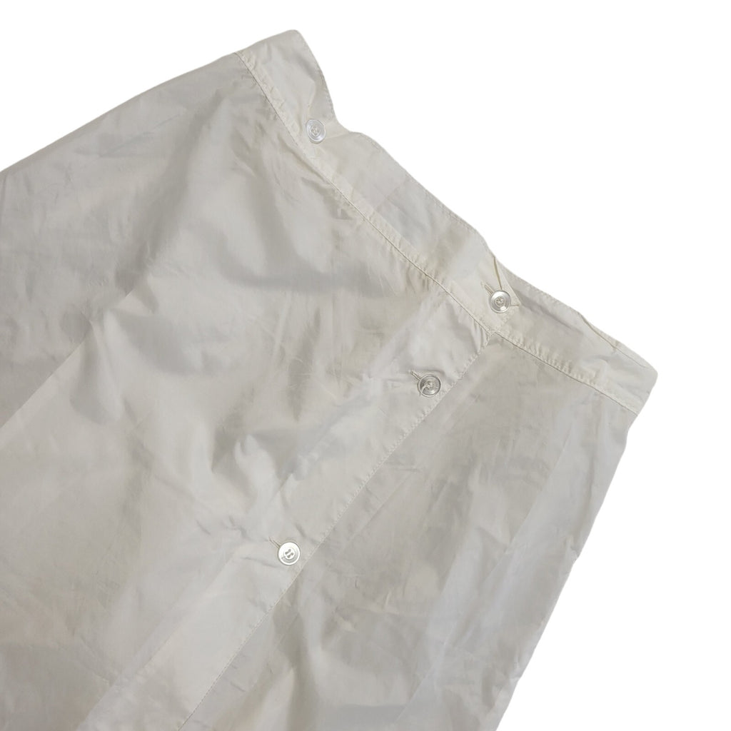 Nylontex Vintage 80's White Nylon Button Midi Skirt Womens UK Size 12 W29-30