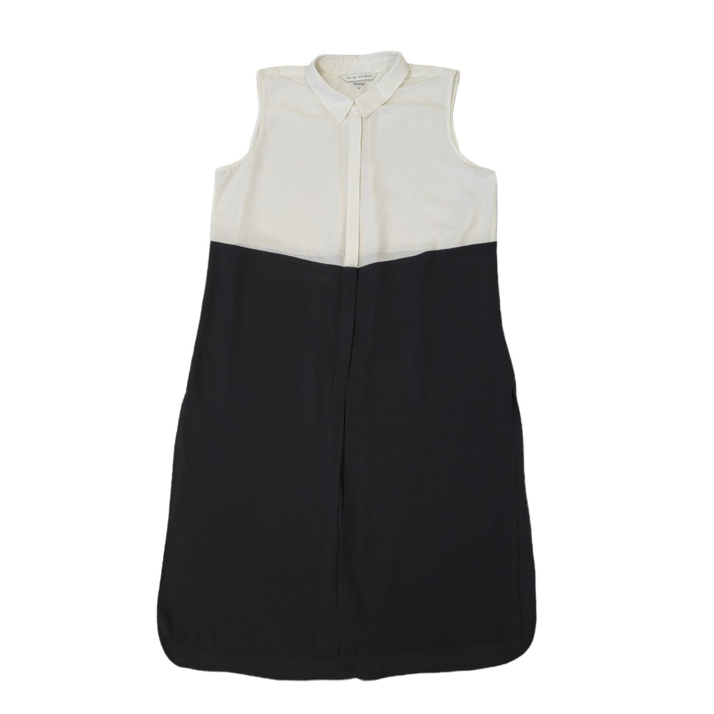 Peter Nygard Vintage Y2K White & Black Sleeveless Dress Uk Women's Size 14 Bnwt
