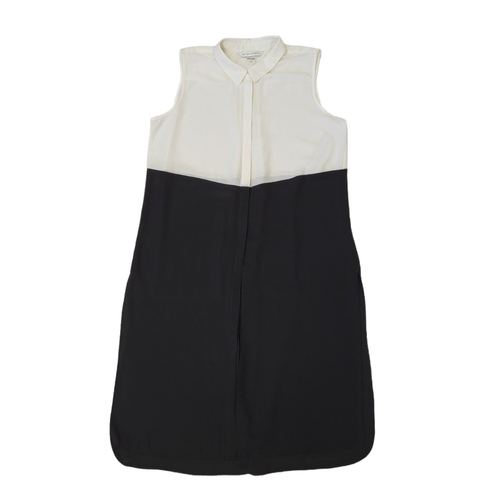 Peter Nygard Vintage Y2K White & Black Sleeveless Dress Uk Women's Size 14 Bnwt