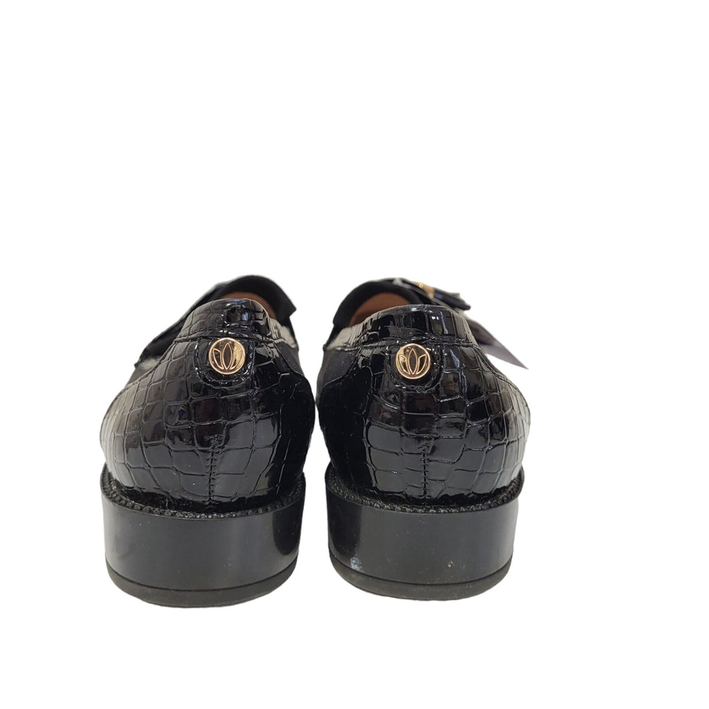 Lotus Mercedes Black Slip On Loafer Shoes Uk Women's 8 Eu 41 BNWOB