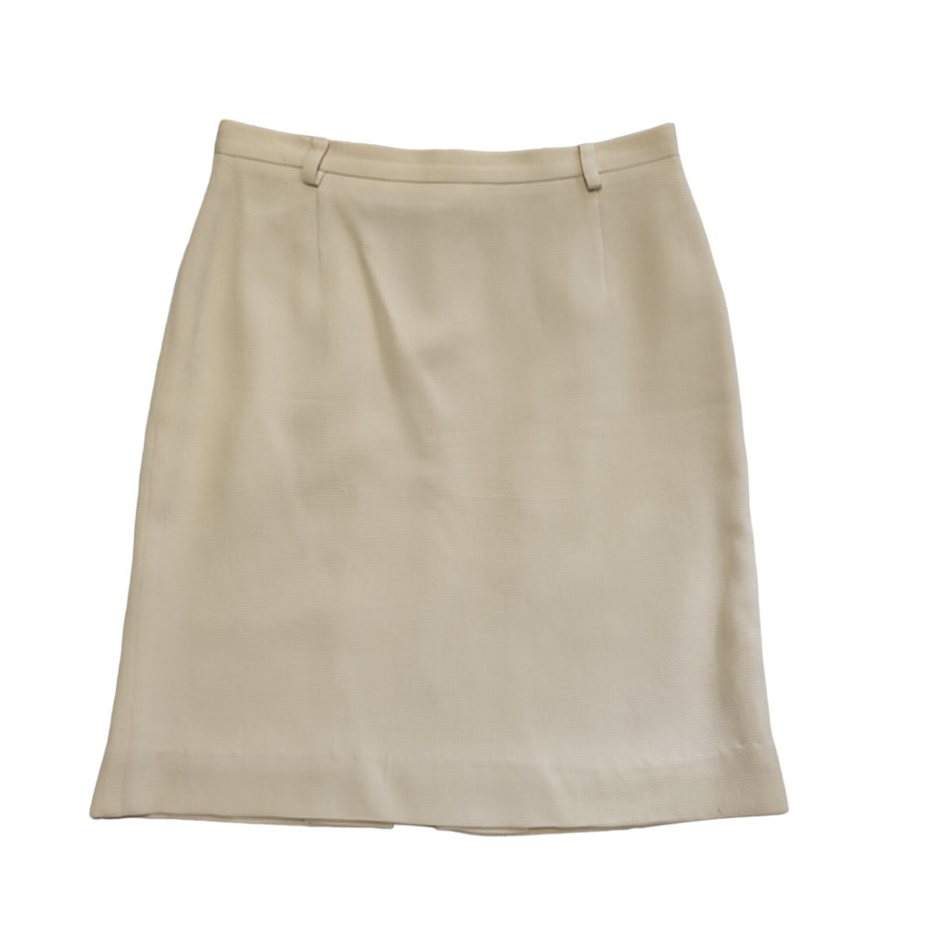 Hobbs Vintage 80's Cream Knee Length Silk Skirt Womens UK Size 10 W28