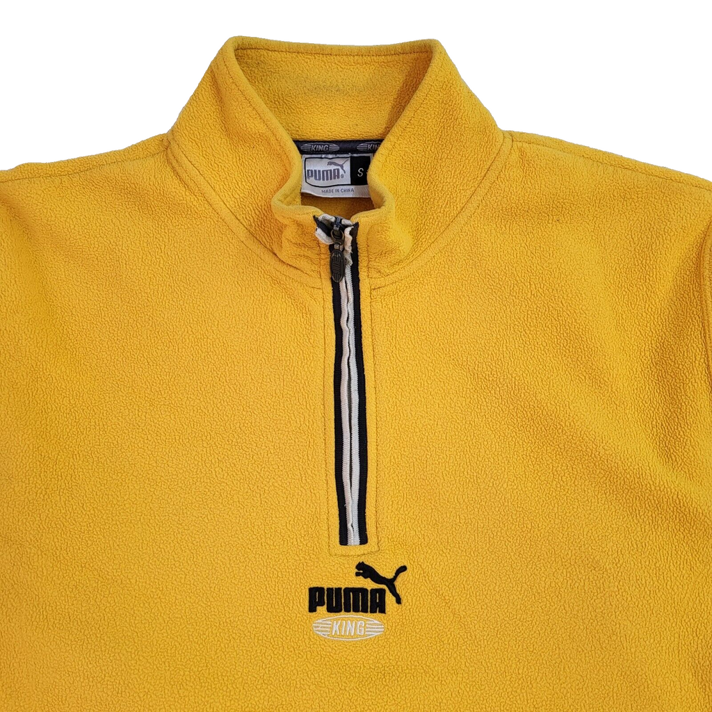 Puma Vintage 90's Yellow 1/4 Zip Fleece Base Layer Uk Men's UK Size Small