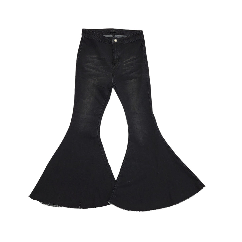 Banjul Y2K Black Flared Denim Jeans Uk Women's Size 10 W29 L28