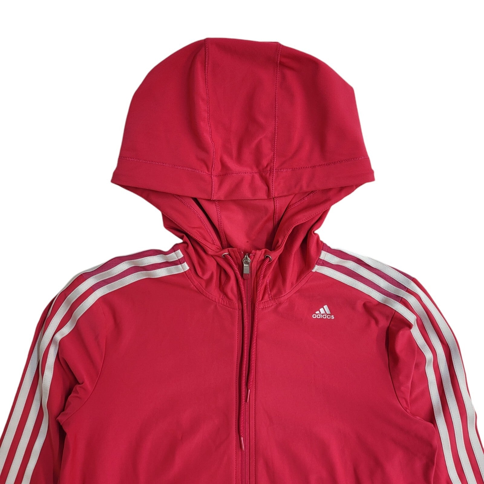 Adidas Y2K Pink Full Zip Hooded Tracksuit Jacket Women's UK Size M 12-14