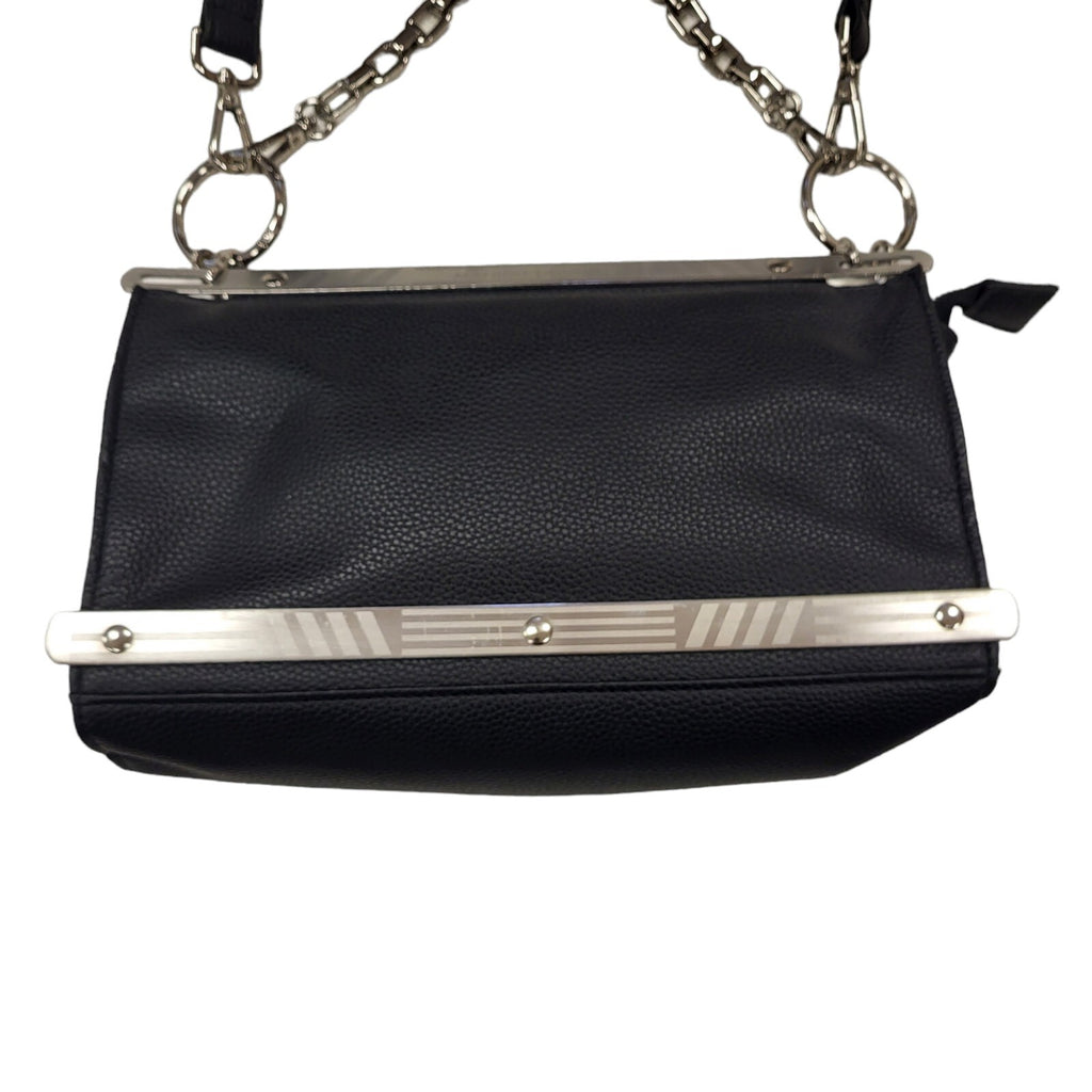 Maniere De Voir Vintage Black Leather Shoulder Bag Uk Women's Size  10" x 6"