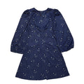 70s Vintage Blue Flower Pattern Mini Dress Women's 10/12