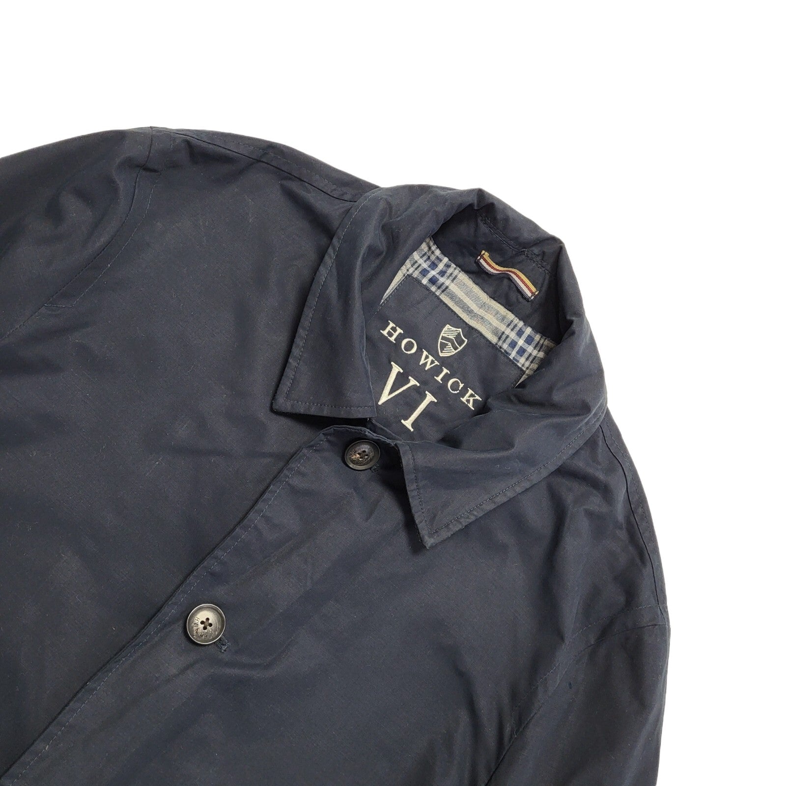 Howick VI Y2k Navy Blue Button Overcoat Uk Men's Size Medium