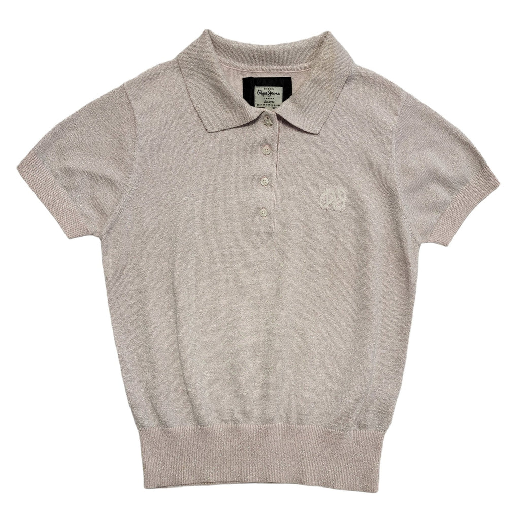 Pepe Jeans Vintage Y2k Pink Collared Polo Shirt Uk Women's Size Medium