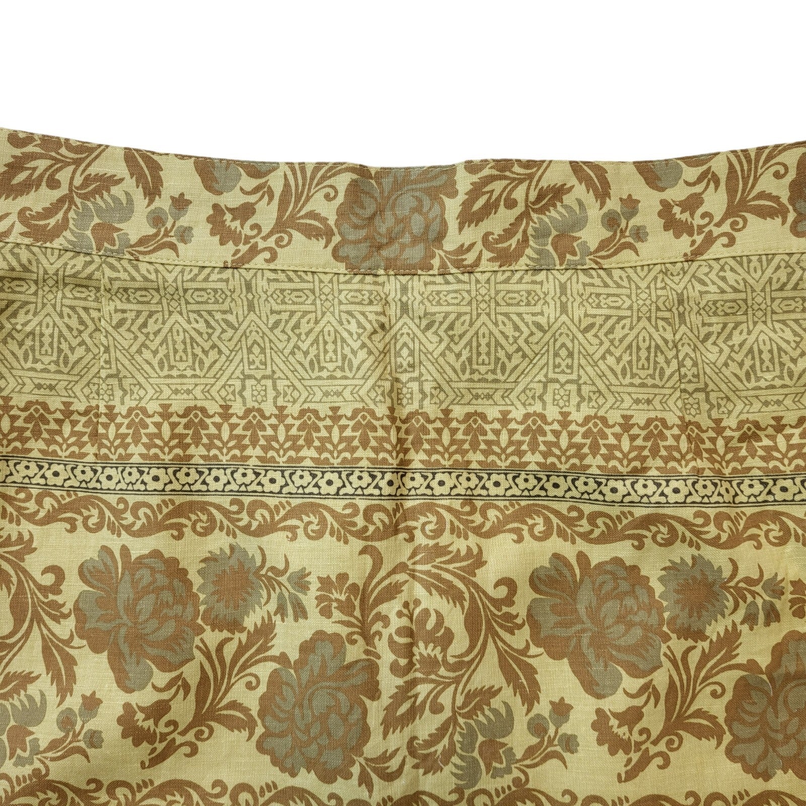 H&M 90's Vintage Yellow Floral Pencil Skirt Women's Size 16 W32