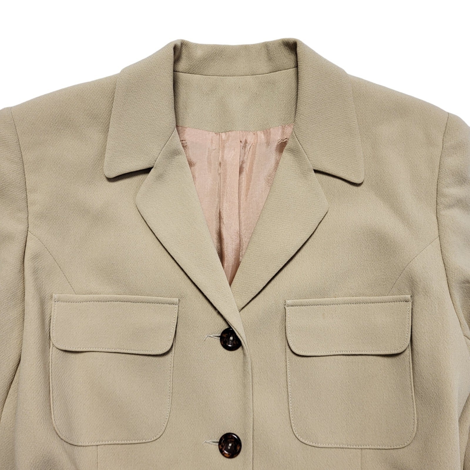 Richards  Vintage 80s Beige Belted Short Trench Coat Women's Size 12