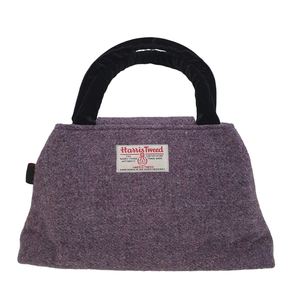 Harris Tweed Purple Wool Triangle Small Top Handle Handbag Uk Women's 13" x 7"