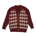 Vintage 80s Red White Check Button Cardigan Uk Women's Size 14