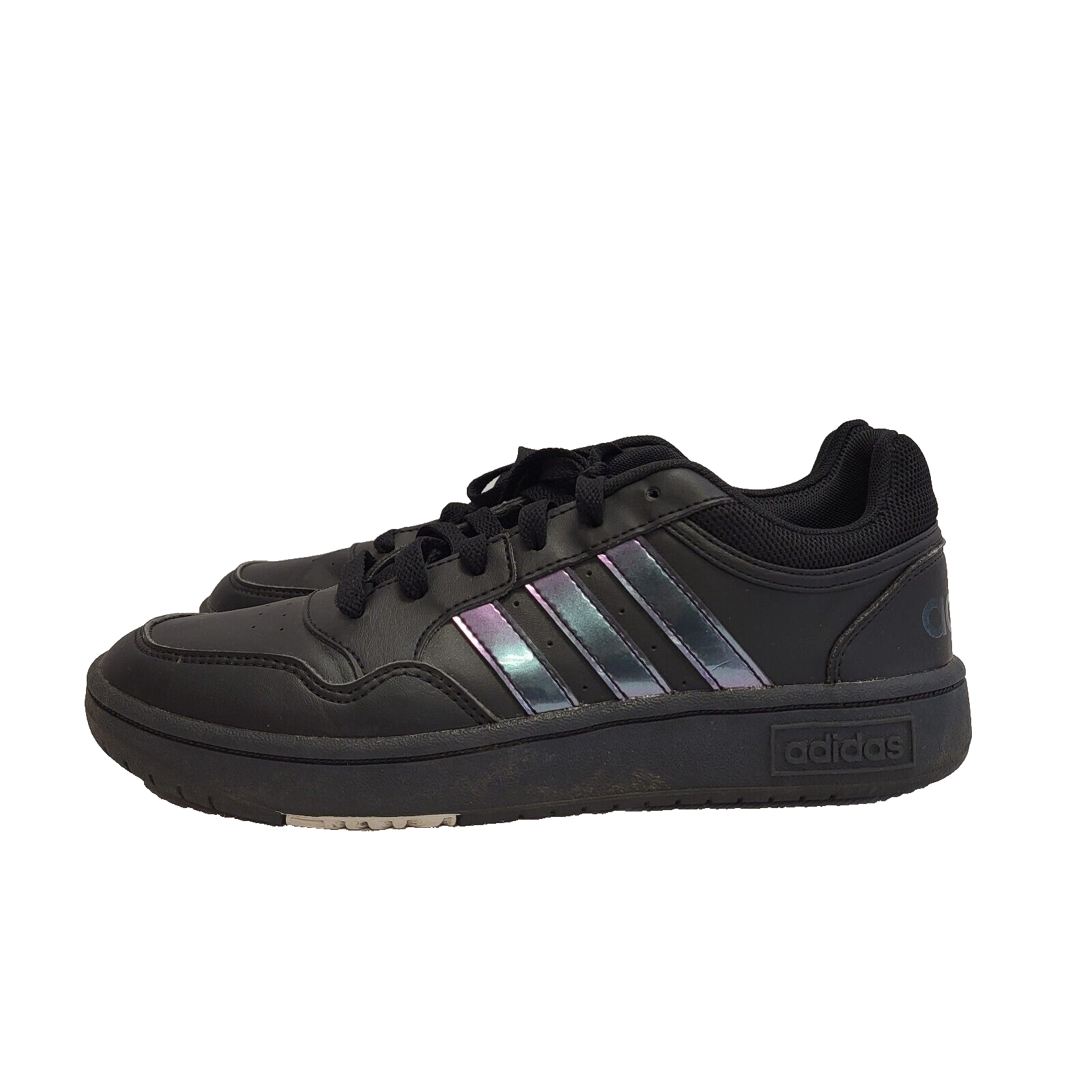 Adidas Hoops Black Lace-up Trainers Uk Kid's Size 5.5
