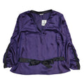 Editions Vintage Y2K V-Neck Purple Satin Long Sleeve Top BNWT Women's UK 16