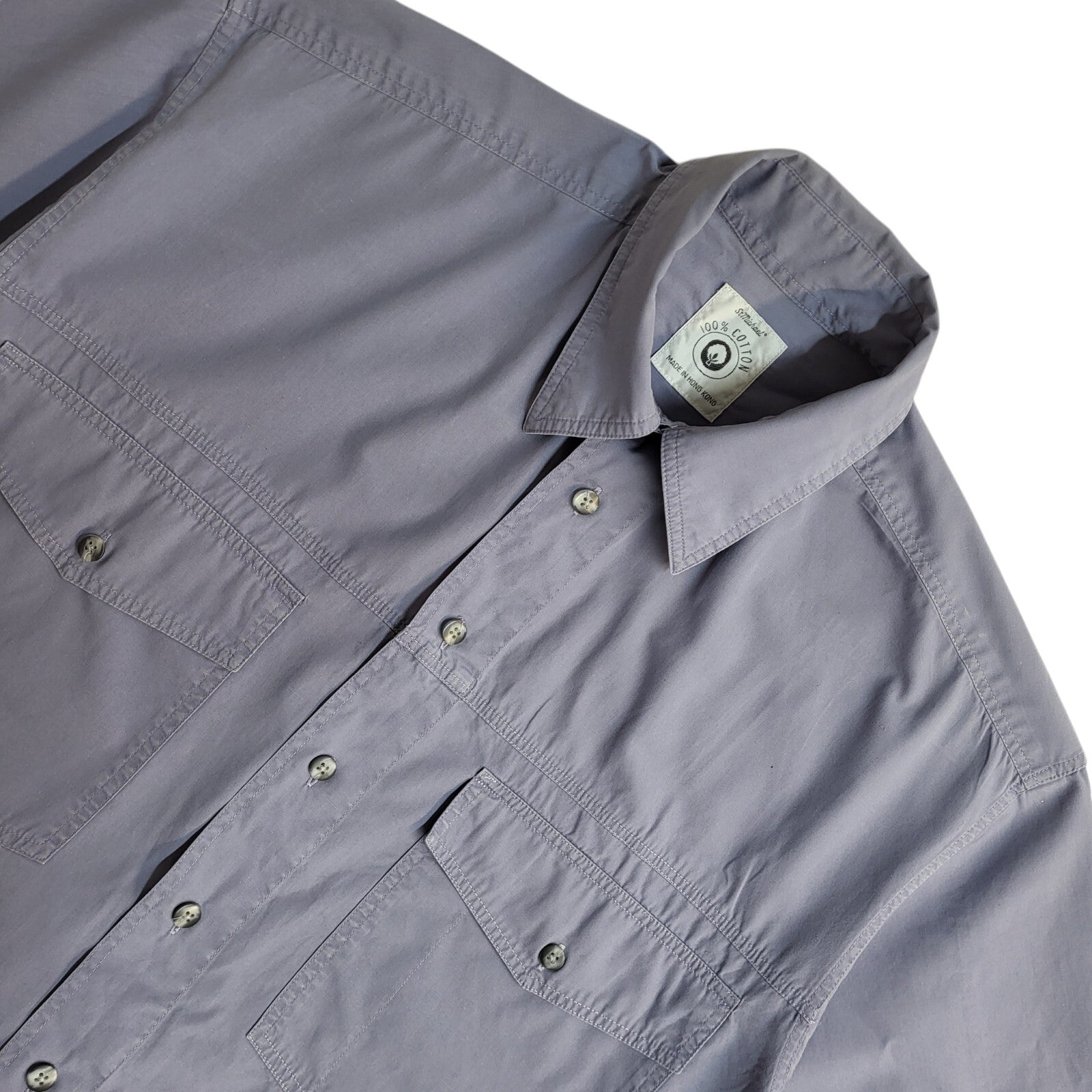 St Michael Y2K Blue Relaxed Fit Short Sleeve Shirt Men's UK Size S