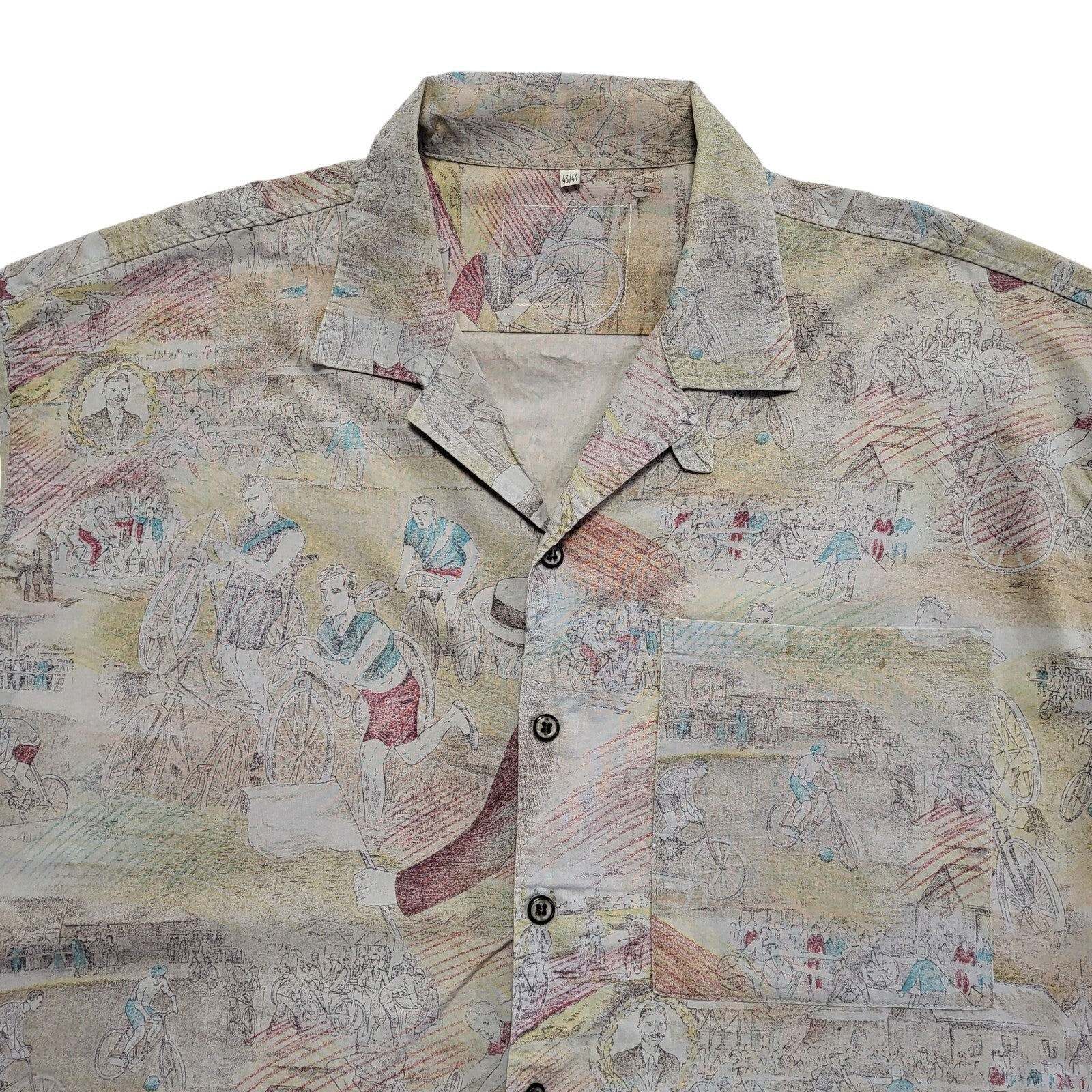 Vintage 90s Purple Abstract Short Sleeve Retro Shirt Uk Men's Size XL